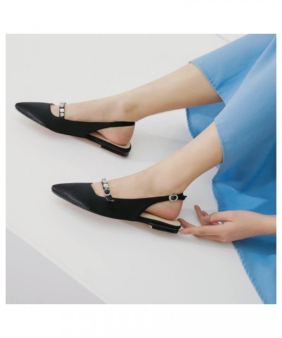 Women Slingback Sandals Women Elegant Evening Slingback Sandals Pointed Toe Flat Slingback Sandals Black $24.95 Sandals