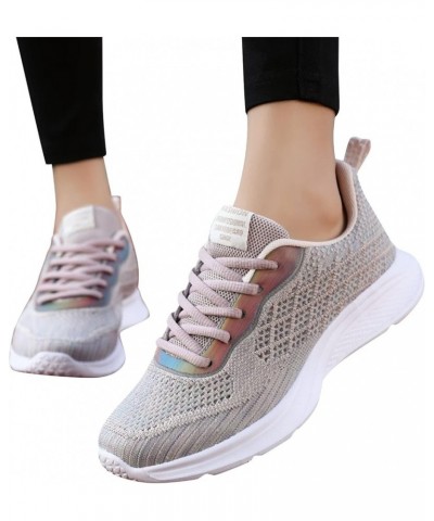 Sneakers for Women Women's Sneakers Lightweight Running Shoes Flat Shoes Moccasins Grey $17.34 Athletic Shoes