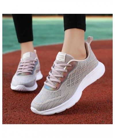 Sneakers for Women Women's Sneakers Lightweight Running Shoes Flat Shoes Moccasins Grey $17.34 Athletic Shoes