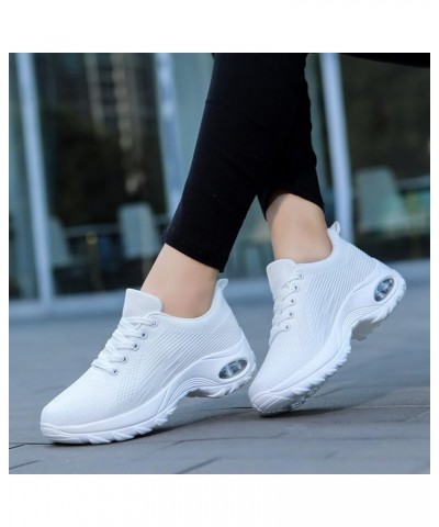 Women Walking Shoes Women's Canvas Slip On Shoes Sneakers for Women Fashion Comfortable Elastic Sneakers Z 11-white $16.12 At...