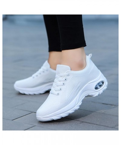 Women Walking Shoes Women's Canvas Slip On Shoes Sneakers for Women Fashion Comfortable Elastic Sneakers Z 11-white $16.12 At...