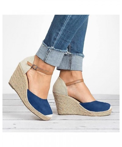 Women Platform Shoes Women Wedges Sandals Comfortable Platform Women Sneakers Sandals Women Red Women Sandals Women Sa Blue-h...