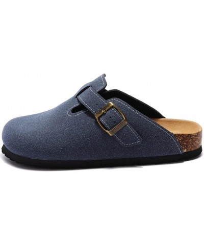 Boston Clogs for Women Men Suede Platform Clearance Mules Slip-On Potato Shoes Antislip Sole Slippers Blue $16.79 Mules & Clogs