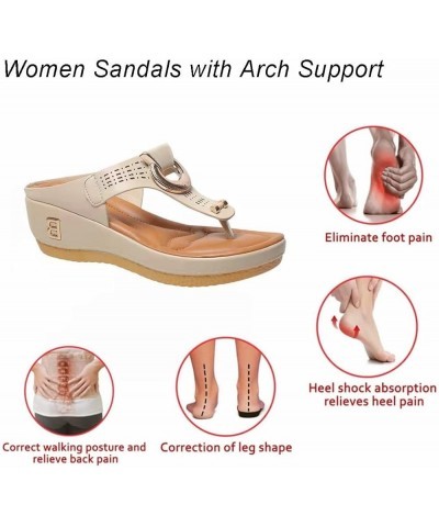 Rome Summer Women Flip Flops Wedges Thick Slippers,Comfortable Casual Sandals Outdoor Summer Beach Slippers with Arch Support...