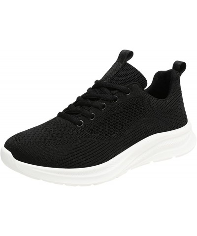 Slip on Sneakers Solid Color Flat Comfortable Lightweight Running Shoes Sneakers Z 14-black $15.74 Athletic Shoes