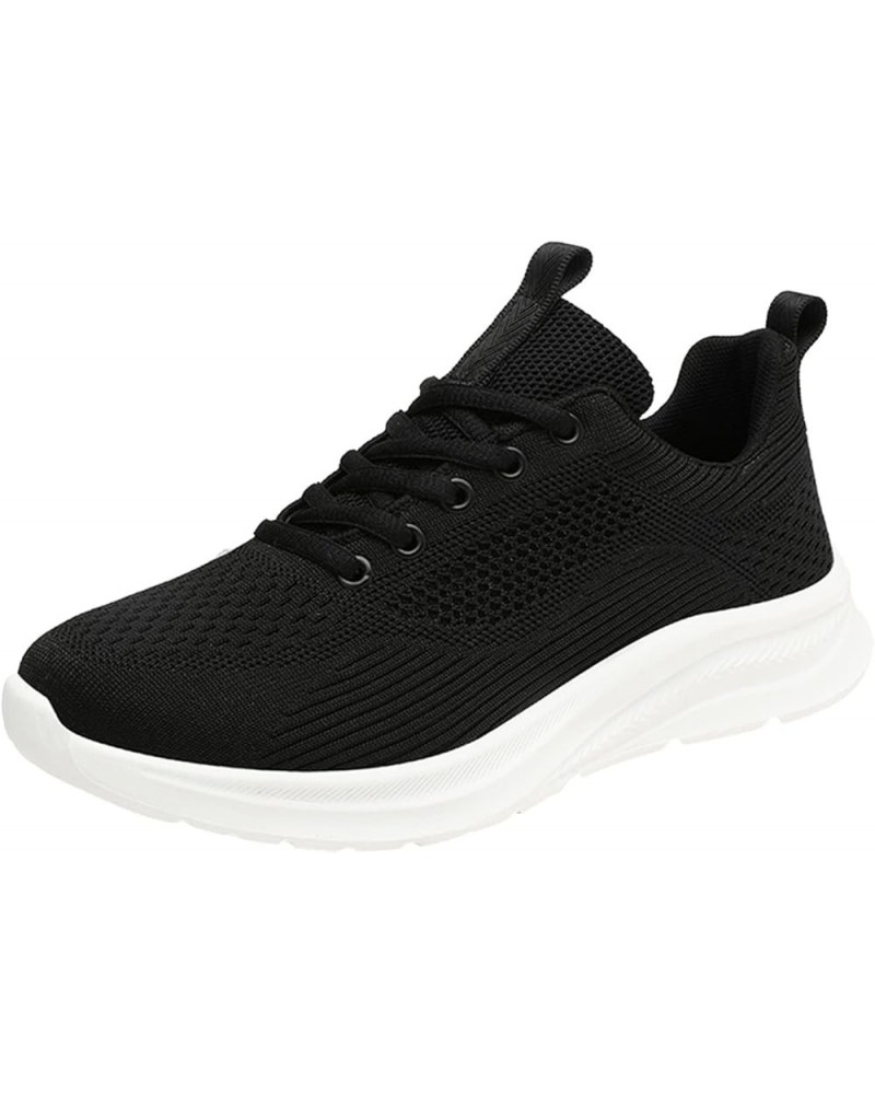 Slip on Sneakers Solid Color Flat Comfortable Lightweight Running Shoes Sneakers Z 14-black $15.74 Athletic Shoes