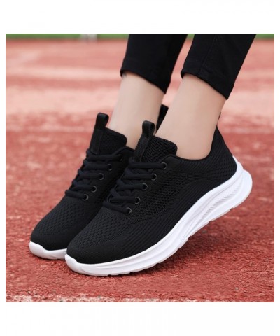 Slip on Sneakers Solid Color Flat Comfortable Lightweight Running Shoes Sneakers Z 14-black $15.74 Athletic Shoes