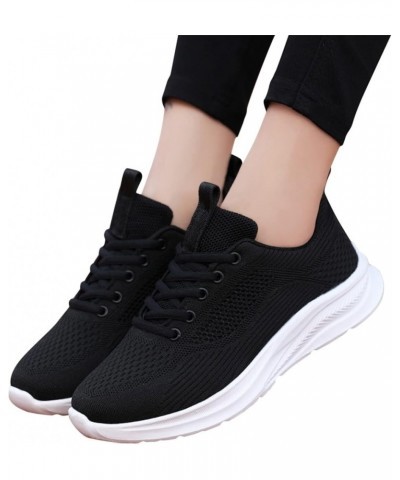 Slip on Sneakers Solid Color Flat Comfortable Lightweight Running Shoes Sneakers Z 14-black $15.74 Athletic Shoes