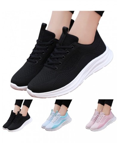 Slip on Sneakers Solid Color Flat Comfortable Lightweight Running Shoes Sneakers Z 14-black $15.74 Athletic Shoes