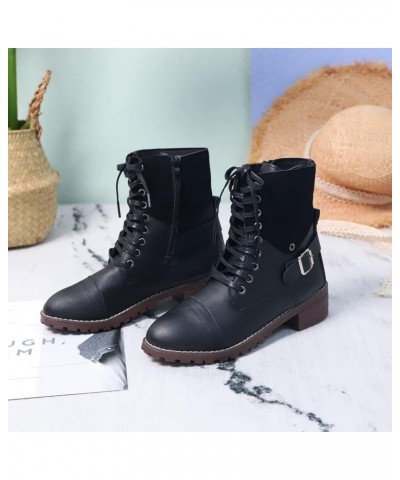 Leather Ankle Boots for Women Low Heel Ankle Boot for Sprained Ankle Left Foot Women Ankle Boot for Women Western Black Flat ...