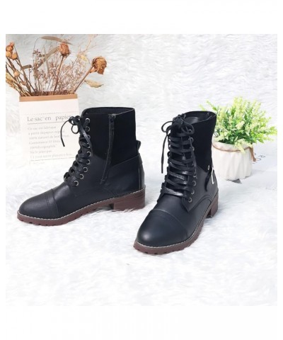 Leather Ankle Boots for Women Low Heel Ankle Boot for Sprained Ankle Left Foot Women Ankle Boot for Women Western Black Flat ...