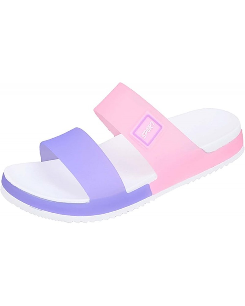 Women's sandals slippers Flat Banded Sandal Summer comfortable loose Purple $15.01 Sandals