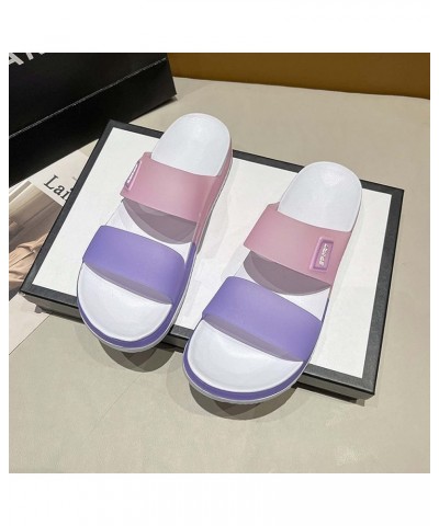 Women's sandals slippers Flat Banded Sandal Summer comfortable loose Purple $15.01 Sandals