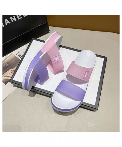 Women's sandals slippers Flat Banded Sandal Summer comfortable loose Purple $15.01 Sandals