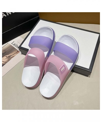 Women's sandals slippers Flat Banded Sandal Summer comfortable loose Purple $15.01 Sandals