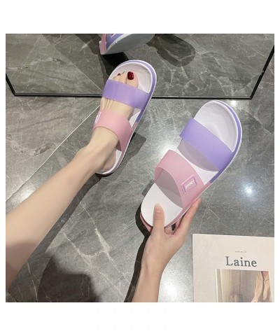 Women's sandals slippers Flat Banded Sandal Summer comfortable loose Purple $15.01 Sandals