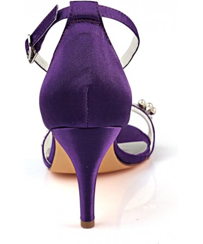 Women's Silk Like Satin Stiletto Heel Peep Toe Sandals with Bowknot Crystal Regency $23.86 Pumps