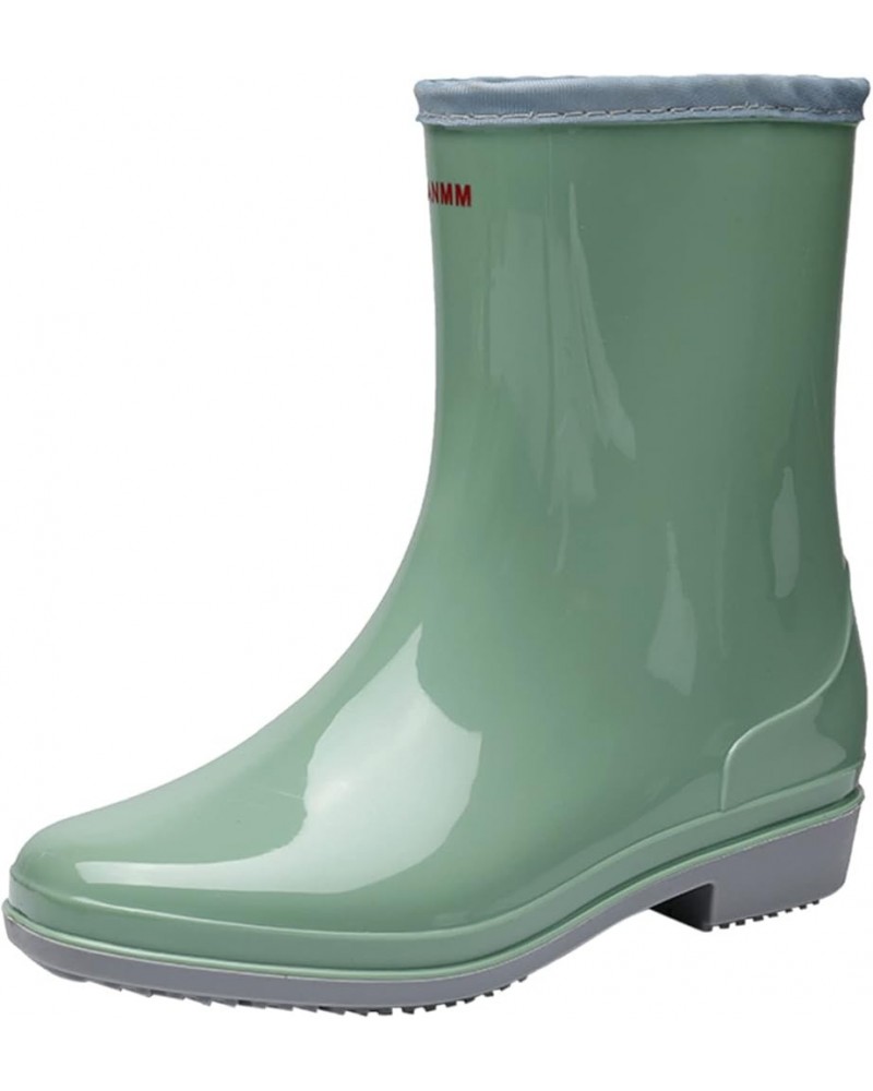 Rain Boots for Women Mid Calf, Mid Calf Rain Boots For Women Waterproof Garden Shoes Anti-Slipping Rainboots for Ladies Green...