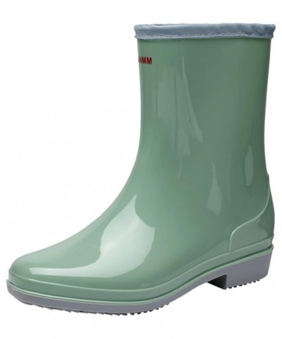 Rain Boots for Women Mid Calf, Mid Calf Rain Boots For Women Waterproof Garden Shoes Anti-Slipping Rainboots for Ladies Green...