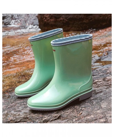 Rain Boots for Women Mid Calf, Mid Calf Rain Boots For Women Waterproof Garden Shoes Anti-Slipping Rainboots for Ladies Green...