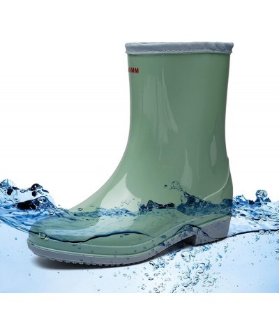 Rain Boots for Women Mid Calf, Mid Calf Rain Boots For Women Waterproof Garden Shoes Anti-Slipping Rainboots for Ladies Green...