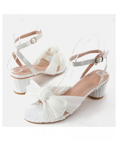 Women's Low Heels Open Toe Fashion Comfy Platform Heels for Daily Casual Dressy Wedding Party Evening Sandals Ao1-white $26.9...