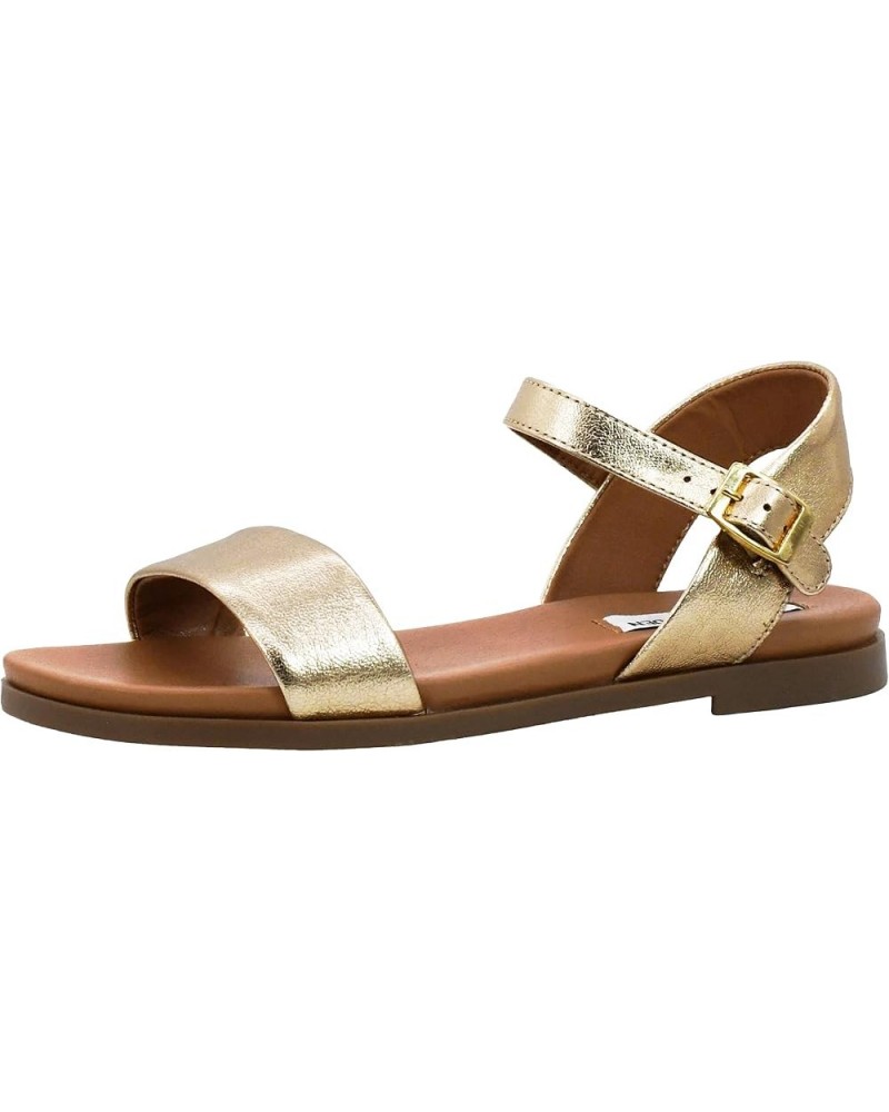 Women's Dina Flat Sandal Gold Leather $31.18 Sandals