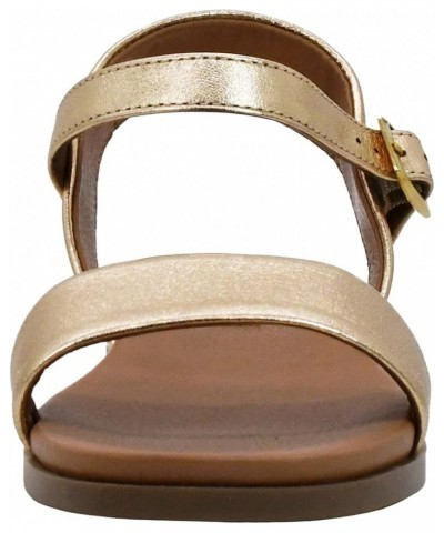 Women's Dina Flat Sandal Gold Leather $31.18 Sandals