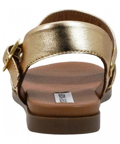 Women's Dina Flat Sandal Gold Leather $31.18 Sandals