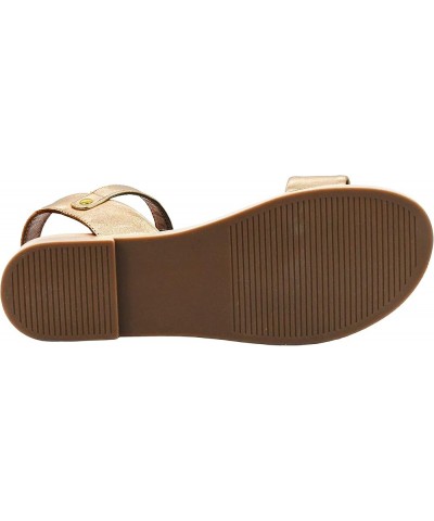 Women's Dina Flat Sandal Gold Leather $31.18 Sandals