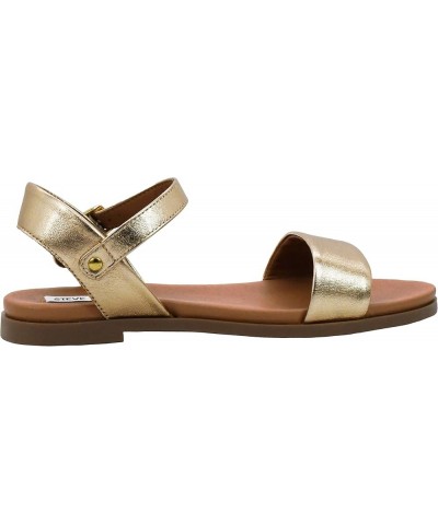 Women's Dina Flat Sandal Gold Leather $31.18 Sandals