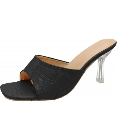 pointed toe heels for women,Womens Mesh Fashion Casual Sandals Chunky Heel High Heel Sandals Z 15-black $11.30 Sandals