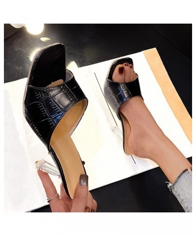 pointed toe heels for women,Womens Mesh Fashion Casual Sandals Chunky Heel High Heel Sandals Z 15-black $11.30 Sandals