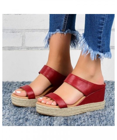 Platform Sandals Women Casual Summer Roman Open Toe Sandals Buckle-Strap Leather Flat Sandals Walking Retro Women Sandals a7 ...