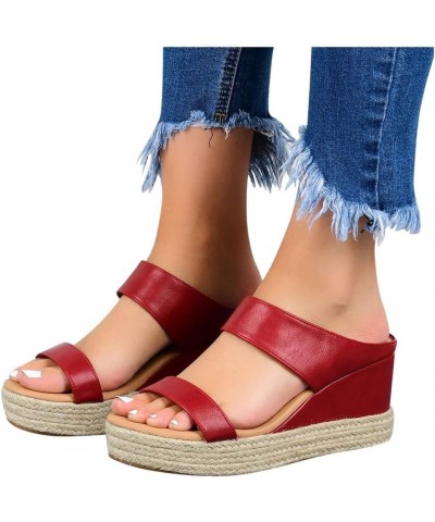 Platform Sandals Women Casual Summer Roman Open Toe Sandals Buckle-Strap Leather Flat Sandals Walking Retro Women Sandals a7 ...