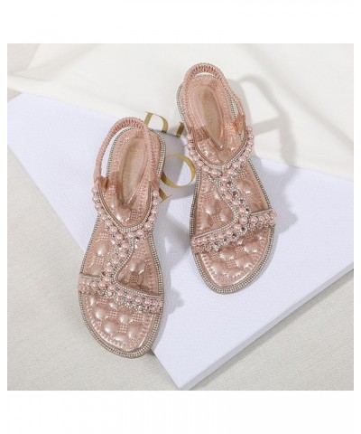 Women Platform Sandals Slippers Summer Open Toe Low Block Slingback Sandal Pump Sandals Holiday Dress Pumps Shoes Pink $17.84...