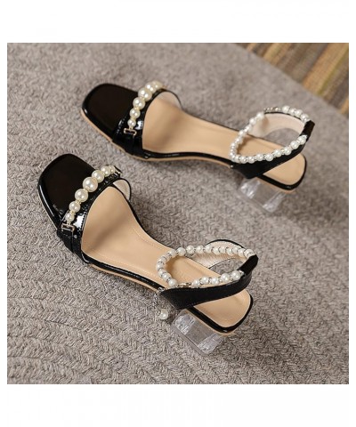 Closed Toe Heeled sandals Women Dressy sandals Comfy Heels sandals Women Fashion Wide Closed Toe Heeled sandals Women Black-j...