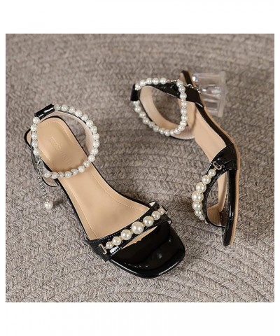 Closed Toe Heeled sandals Women Dressy sandals Comfy Heels sandals Women Fashion Wide Closed Toe Heeled sandals Women Black-j...