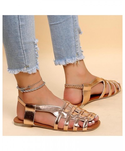 Nude Sandals Dress Sandals Womens Flats Wedge Sandals For Women Flats Black Sandals Women Dressy Wide Feet Gold 5 $15.74 Sandals