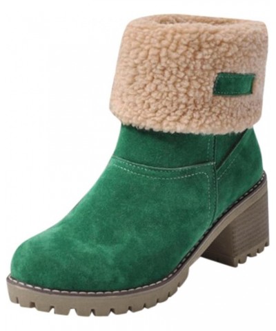 Winter Boots For Women Slip On Shoes Comfortable Outdoor Fur Lined Lining Warm Snow Boots Waterproof Ankle Booties Z02-green ...