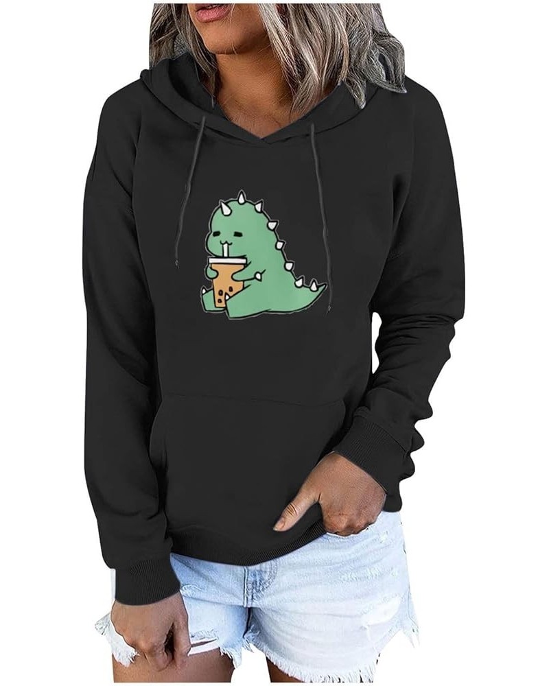 Women and Girls Anime Printing Hooded Tops Autumn And Winter Thickened Plus Size Sweater Tops Tie Sweatshirt 6-black $9.14 At...