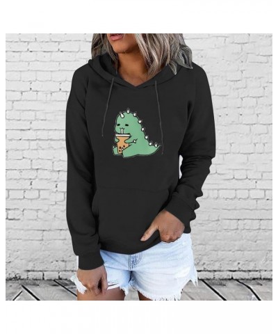 Women and Girls Anime Printing Hooded Tops Autumn And Winter Thickened Plus Size Sweater Tops Tie Sweatshirt 6-black $9.14 At...