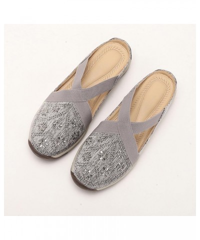 sandals For Women Red Ballet Flats Women'S Flip Flops Women Slides Mini Platform Boots For Women Wedge Heeled sandals Grey $2...