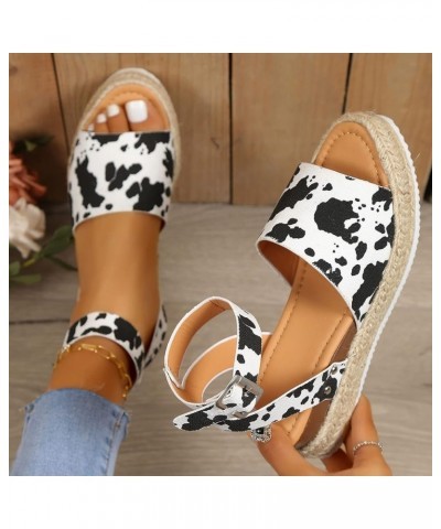 wedge sandals for women dressy, Women's Casual Thick Bottom Horizontal Strap Sandals Wedge Sandals Z 05-white $12.64 Sandals