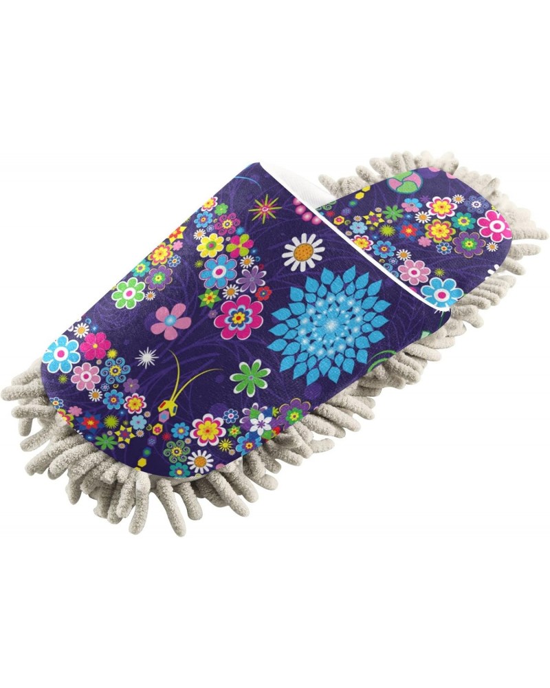 Bright Flower Butterfly Mop Slippers Indoor Floor Dust Cleaning Kitchen Mopping Slippers Boots Size:5-8/9-12 $11.04 Slippers