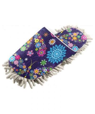 Bright Flower Butterfly Mop Slippers Indoor Floor Dust Cleaning Kitchen Mopping Slippers Boots Size:5-8/9-12 $11.04 Slippers