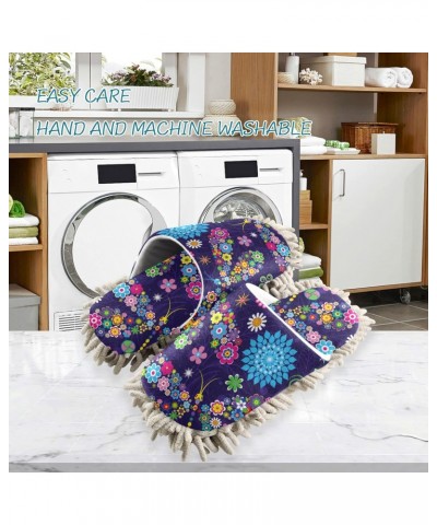 Bright Flower Butterfly Mop Slippers Indoor Floor Dust Cleaning Kitchen Mopping Slippers Boots Size:5-8/9-12 $11.04 Slippers