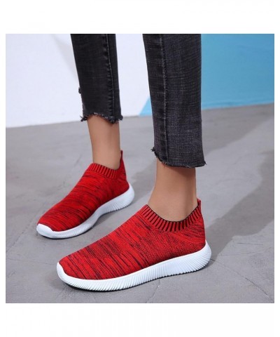 Women Walking Sneakers Athletic Training Shoes Zip Up Canvas Sneaker Womans Sneakers Z 05-red $15.77 Fashion Sneakers