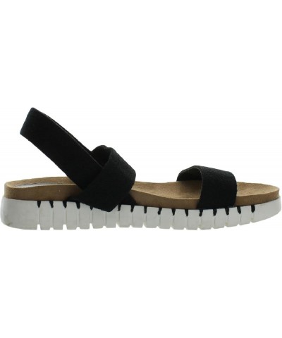 Womens Milaa Canvas Wedge Footbed Sandals Black $12.34 Sandals