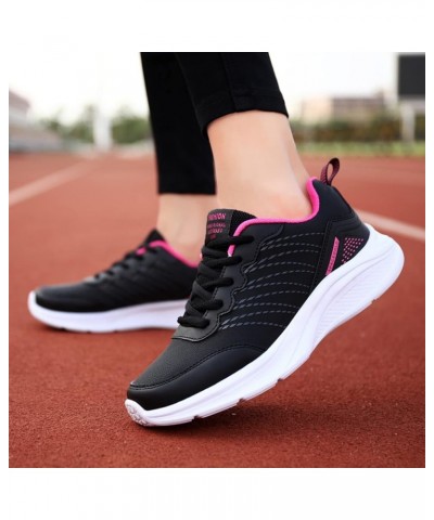 Women's Athletic Lightweight Casual Mesh Walking Shoes - Breathable Running Sneakers Oc2-hot Pink $14.35 Athletic Shoes